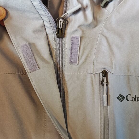 Columbia Interchange Lilac Purple Windbreaker Med Hooded Zip Hook Loop Closure - Picture 5 of 9